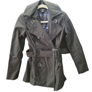 Tommy Hilfiger Long Sleeve One Button Black Trench Coat Size XS/1P Womens